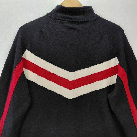 Eddie Bauer Sport Sweater Men Large Tall Black 1/4 Zip Merino Wool Nordic Ski - Picture 10 of 10